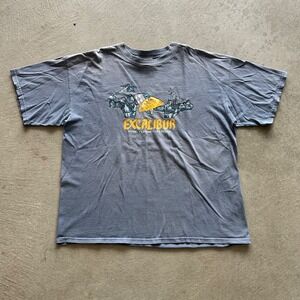 Vintage 90s Excalibur Shirt Size XXL Blue Hotel Casino Las Vegas